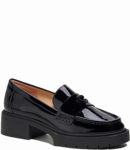 COACH Leah Patent Leather Platform Loafers