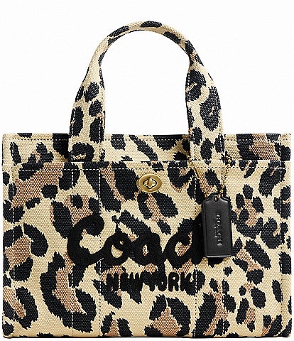 COACH Small Leopard Print Cargo 26 Tote Bag