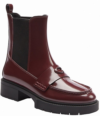 COACH Louisa Leather Chelsea Booties