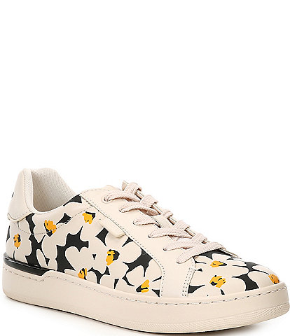 COACH Lowline Leather Floral Sneakers