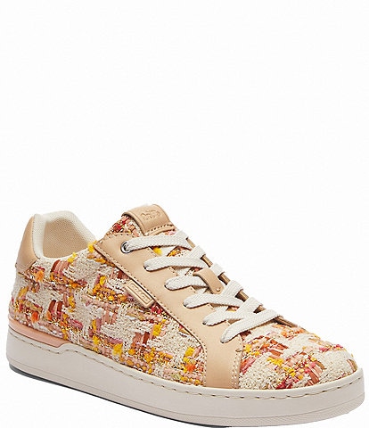 COACH Lowline Tweed Lace-Up Sneakers