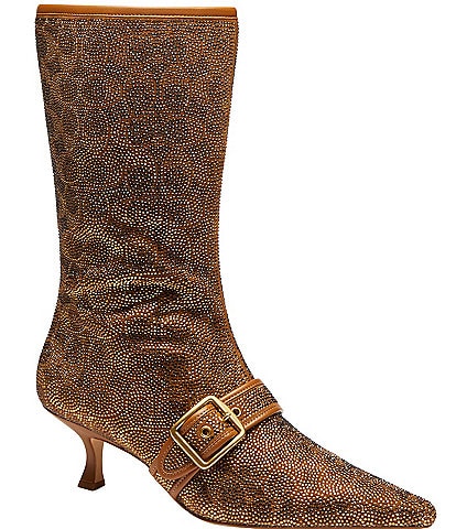 COACH Margot Crystal Signature Kitten Heel Boots
