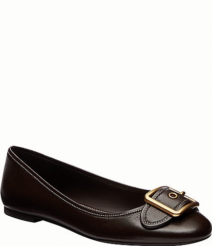 COACH Margot Leather Ballet Flats