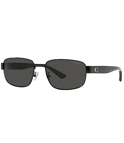 COACH Men's 0HC7149 59mm Solid Rectangle Sunglasses