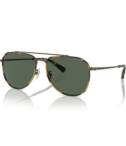 COACH Men's 0HC7164 59mm Tortoise Pilot Sunglasses