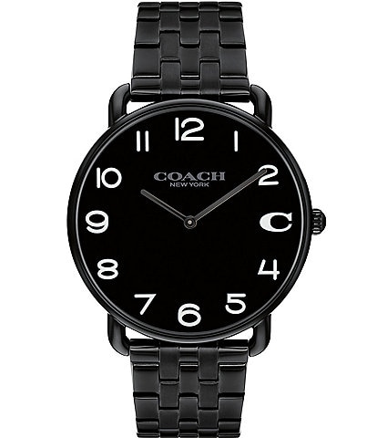 COACH Men's Elliot Quartz Analog Allover Black Tone Stainless Steel Bracelet Watch