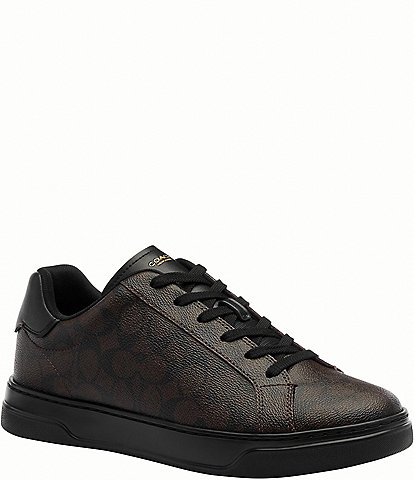 COACH Men's High Line Signature Logo Leather Sneakers
