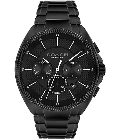COACH Men's Jackson Quartz Chronograph Black Tone 44mm Stainless Steel Bracelet Watch
