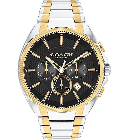COACH Men's Jackson Quartz Chronograph Two Tone Stainless Steel Bracelet Watch