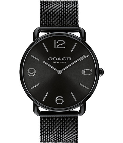 COACH Men's Solid Elliot 41mm Quartz Analog Mesh Bracelet Watch