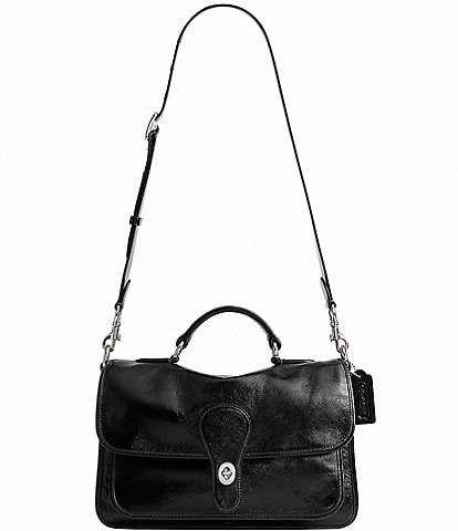 COACH Metropolitan 31 Glazed Leather Turnlock Messenger Bag