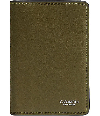 COACH Natural Full Grain Leather Card Wallet