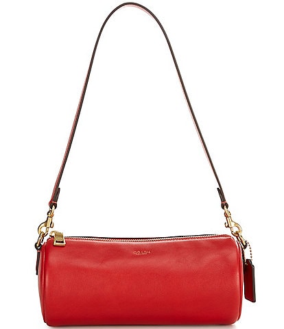 COACH Small Natural Grain Leather East West Barrel Bag