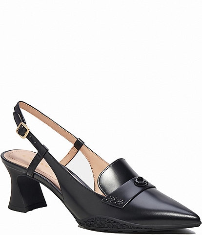 COACH Nikola Leather Slingback Loafer Pumps