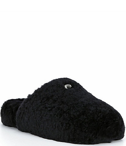 COACH Pave Signature C Shearling Logo Slippers
