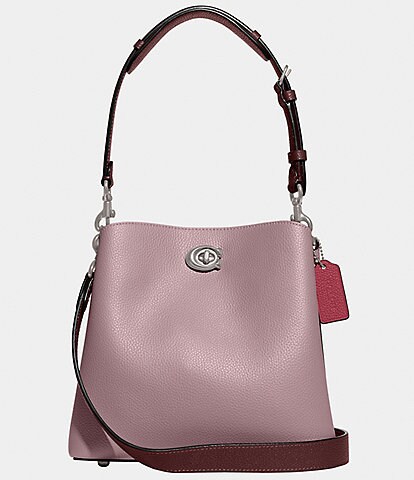 COACH Pebbled Leather Faded Purple Willow Bucket Bag