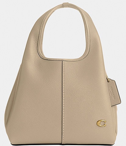 COACH Polished Pebble Leather Lana Gold Tone Shoulder Bag 23