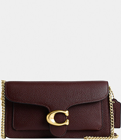 COACH Polished Pebble Tabby Chain Clutch Bag