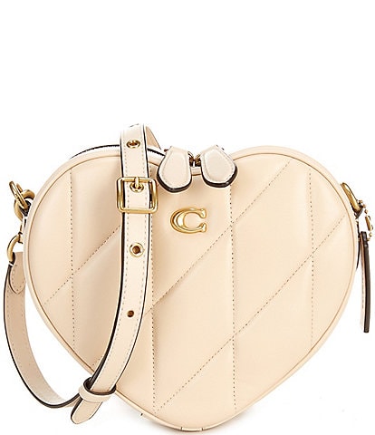 COACH Quilted Leather Heart Gold Hardware Crossbody Bag