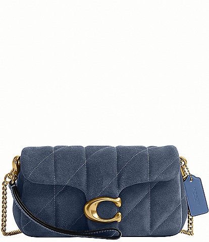 COACH Tabby 19 Quilted Suede Chain Crossbody Wristlet Bag