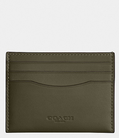 COACH Refined Calf Leather Flat Card Case