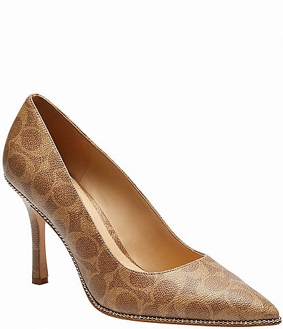 COACH Samantha Signature Coated Canvas Dress Pumps