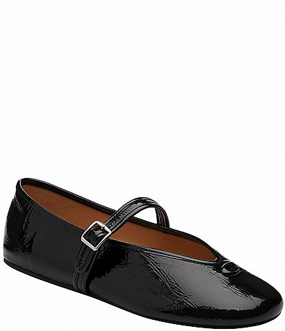 COACH Sculpted C Mary Jane Crinkle Patent Mary Jane Ballet Flats