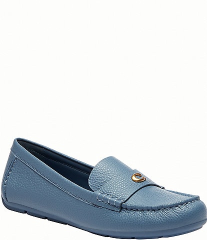 COACH Sculpted C Leather Driver Loafers