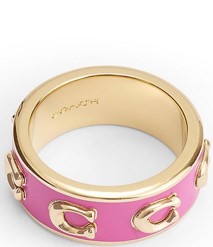 COACH Signature C Enamel Band Ring