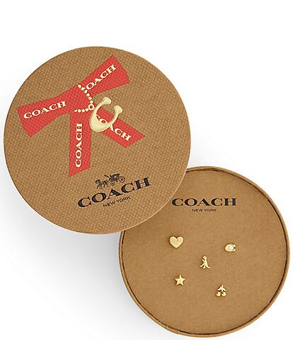 COACH Signature C Motif Single Stud Earring Boxed Set