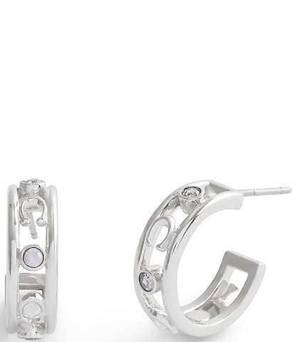 COACH Signature C Open Hoop Earrings