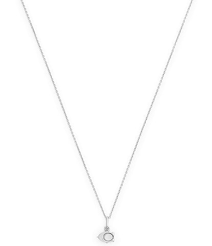 COACH Signature C Prong Short Pendant Necklace