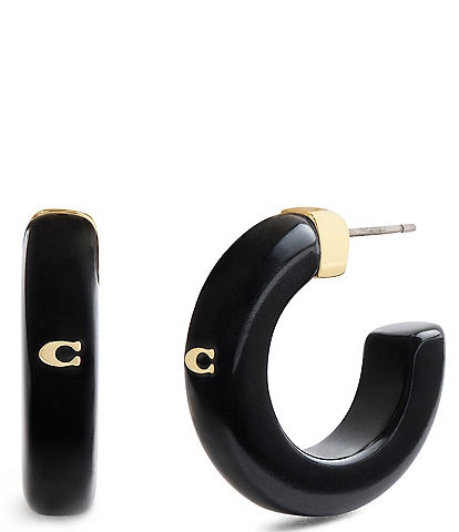 COACH Signature C Resin Hoop Earrings