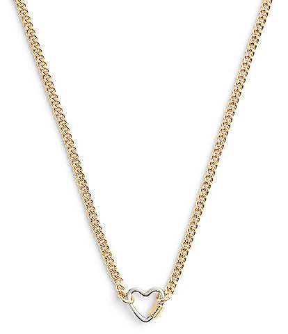 COACH Signature Carabiner Heart Short Pendant Necklace