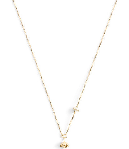 COACH Signature Floral Short Pendant Necklace