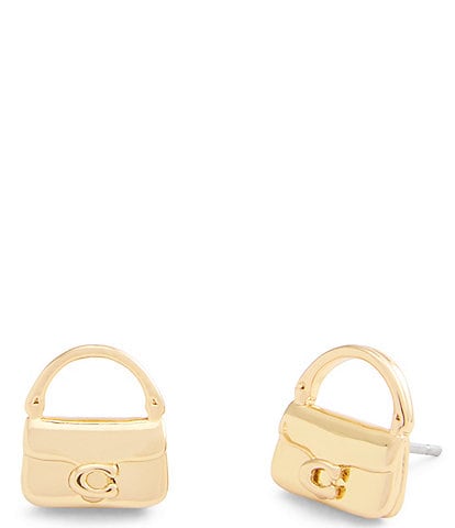 COACH Signature Handbag Stud Earrings