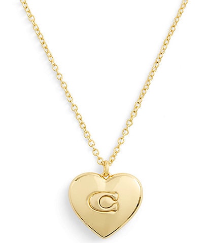 COACH Signature Heart Short Pendant Necklace