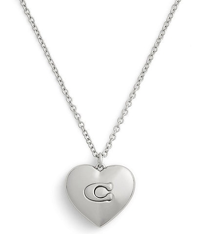 COACH Signature Heart Short Pendant Necklace