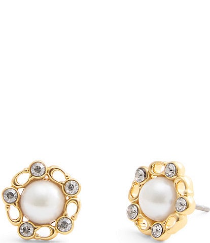 COACH Signature Heritage Pearl Stud Earrings