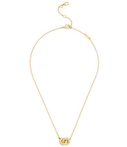 COACH Signature Logo Interlocking Ring Short Pendant Necklace