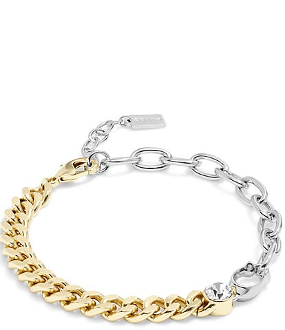 COACH Mixed Metal Chain Earrings Set Two-Tone One Size:  Clothing, Shoes & Jewelry