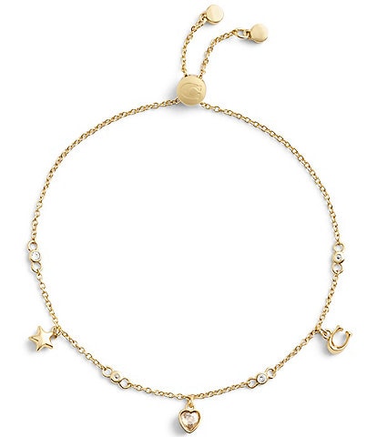 COACH Signature Mixed Charm Adjustable Bracelet