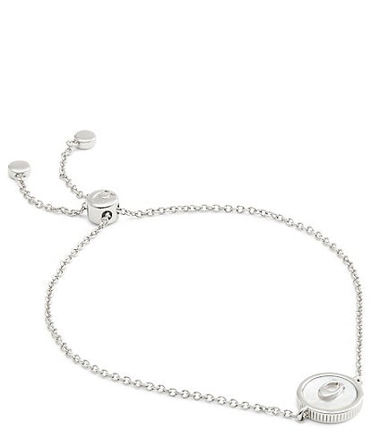 COACH Signature Mother Of Pearl Coin Adjustable Bracelet