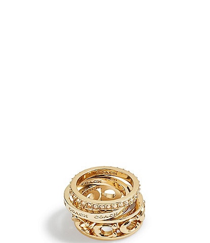 COACH Signature Openwork Band Ring Set