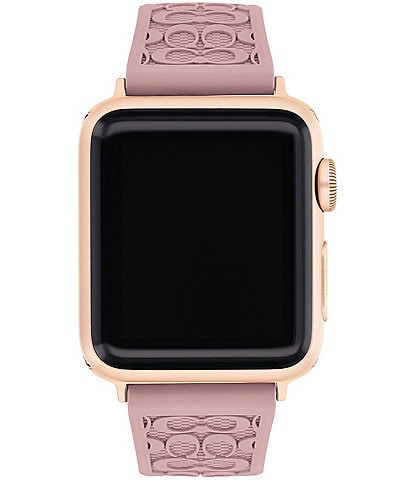 COACH Women's Signature Rose Gold Buckle Pink 38/40mm Bands for Apple Watch®