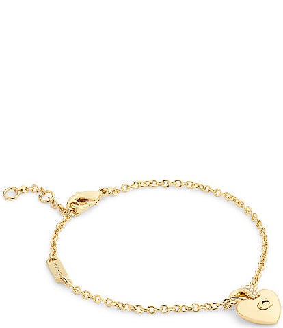 COACH Signature Puffy Heart Charm Line Bracelet