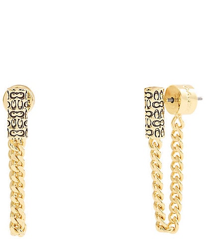 COACH Signature Quilted Tube Ear Jacket Earrings