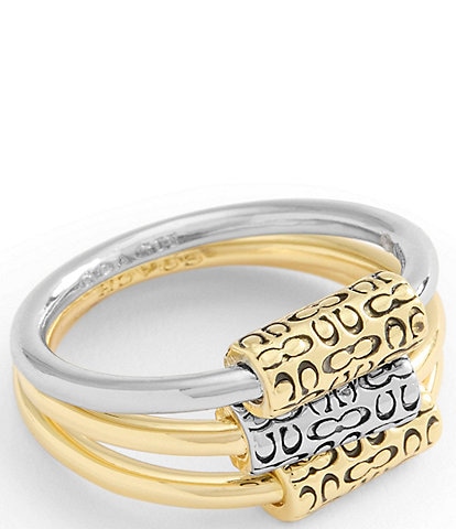 COACH Signature Quilted Tube Stackable Ring Set