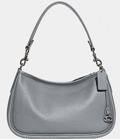 Grey Leather Crossbody Bag