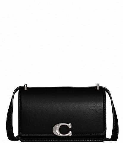 COACH Silver Metal Luxe Refined Calf Leather Bandit Crossbody Bag